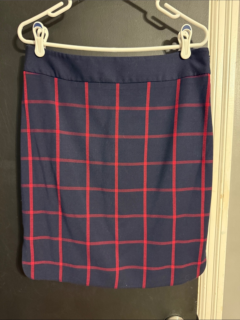 The Limited Plaid Pencil Skirt Lined Side Zipper Patriotic Holiday Size: 8